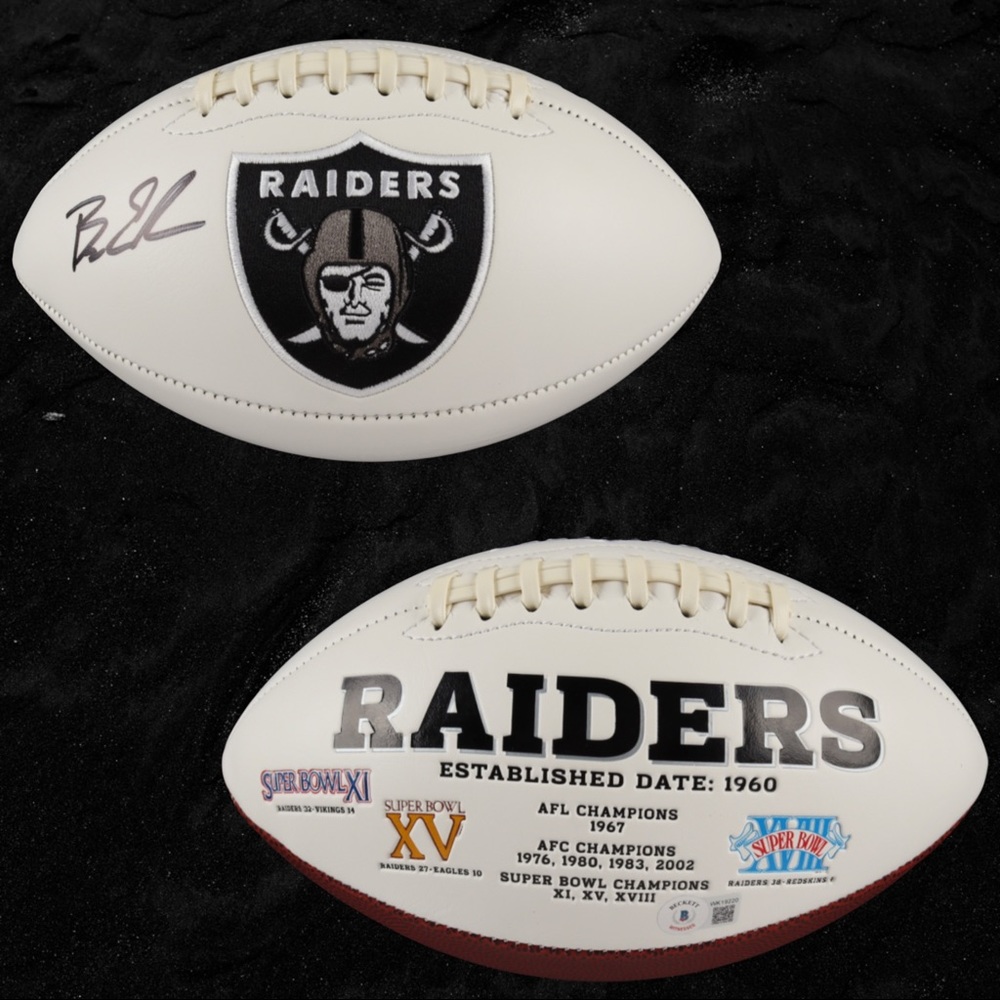 Bryan Edwards Signed Custom Leather Football | Beckett